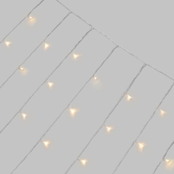 Гирлянда светодиодная занавес 3х2м 264 LED тепл. бел. прозр. ПВХ IP44 эффект мерцания 22 нити 12 LED/нить Neon-Night 235-526