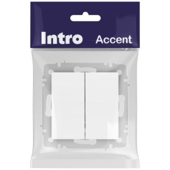 Переключатель 2-кл. СП Accent 6-107-01М 10А IP20 250В AL/CU бел. матов. Intro Б0063556