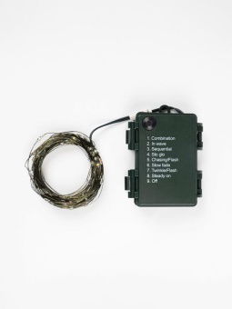Гирлянда "Роса" DC-G06-120W 120 microLED 12.1м. 8реж. 3хAA бел. ФАZА 5059627