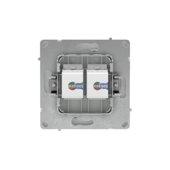 Розетка компьютерная 2-м KANT RJ45 кат.5E без шторки бел. магнолия DKC 7000664