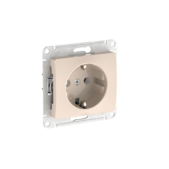 Розетка Glossa 16А с заземл. быстрозажим. клем. механизм беж. SE GSL000243S
