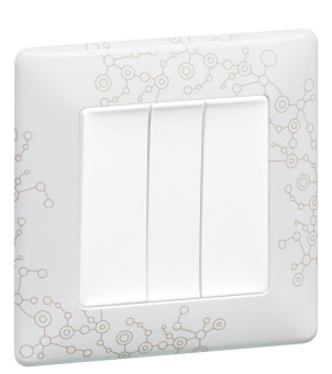 Выключатель 3-кл. СП Valena Life 10А IP20 250В 10AX с лиц. панелью винт. зажимы механизм бел. Leg 752403