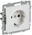 Розетка BRITE РС14-1-0-БрАБ 16А с заземл. защ. шторки механизм арктич. бел. IEK BR-R14-16-K91