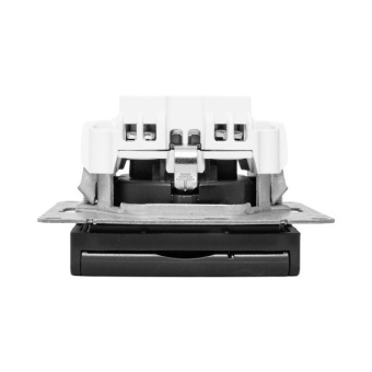 Розетка СП Эпика 16А IP44 с заземл. защ. шторки с крышкой механизм черн. EKF UP1-SOB-111-44