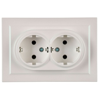 Розетка 2-м СП BRITE РС12-3-БрЖ 16А в сборе с заземл. без защ. шторок жемчуж. IEK BR-R21-16-K36-F