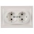 Розетка 2-м СП BRITE РС12-3-БрЖ 16А в сборе с заземл. без защ. шторок жемчуж. IEK BR-R21-16-K36-F