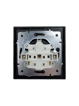 Розетка 1-мест. с/з с крышкой ПБТ СП ZIMA IP20 16А безвинт. зажим черн. бархат LEZARD 704-4288-123BQC