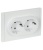 Розетка 2-м СП FORTE&PIANO FP224 16А с заземл. без защ. шторок безвинт. крепл. бел. IEK FP-R21-16-1-K01