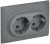 Розетка 2-м SKANDY 16А с заземл. защ. шторки в сборе SK-R07Gr сер. IEK SK-R24-16-K03-F