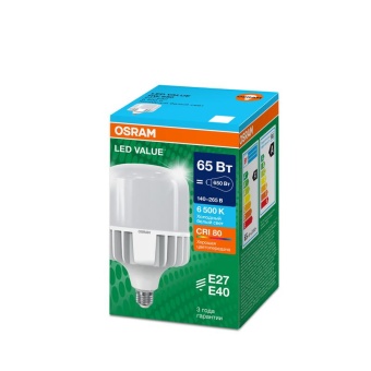 Лампа светодиодная LED G4 Value LVHW650 65W/865 CRI95 65Вт 6500К 6500лм цилиндрическая матов. E27/E40 140-265В OSRAM 4099854121579