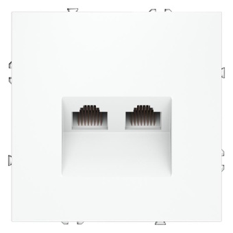 Розетка компьютерная 2-м СП S70 RJ45 + RJ45 кат.6 механизм бел. матов. Voltum VLS060202
