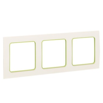 Рамка 3-м Стокгольм бел. с линией цвета зел. PROxima EKF EAM-G-302-10