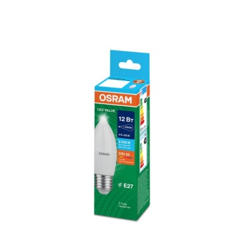 Лампа светодиодная LED G4 Value LVCLB100 12W/965 CRI95 12Вт 6500К 1200лм свеча матов. E27 170-250В OSRAM 4099854308819