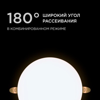 Панель светодиодная встр. 3 реж. свечения 24Вт(18Вт+6Вт) 230В 2040лм 4000К d170х21мм круг Apeyron 06-108
