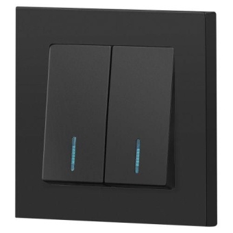 Выключатель 2-кл. СП Accent 6-105-05 10А IP20 250В с подсветкой AL/CU антрацит Intro Б0063516