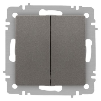 Выключатель 2-кл. СП Accent 6-104-09 10А IP20 250В AL/CU титан Intro Б0063499