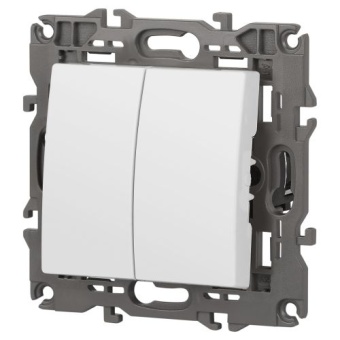 Выключатель 2-кл. СП Elegance 14-1104-01 10А IP20 250В 10AX механизм бел. Эра Б0034229