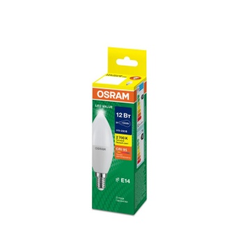 Лампа светодиодная LED G4 Value LVCLB100 12W/927 CRI95 12Вт 2700К 1200лм свеча матов. E14 170-250В OSRAM 4099854308659