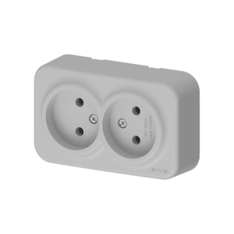 Розетка 2-м СП ARIA 16А IP20 без заземл. сер. ARVIA 25 22 1000 908