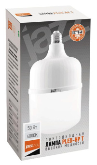 Лампа светодиодная высокомощная PLED-HP-T120 50Вт 4000К нейтр. бел. E27/E40 (переходник в компл.) 4400лм 220/50Гц JazzWay 5003842