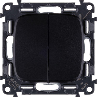 Выключатель 2-кл. СП Valena Allure 10А IP20 250В с лиц. панелью безвинт. зажимы механизм антрацит Leg 752915