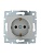 Розетка 1-м СП Karina с заземл. защ. шторки термопласт механизм матов. серебр. LEZARD 707-4388-124B