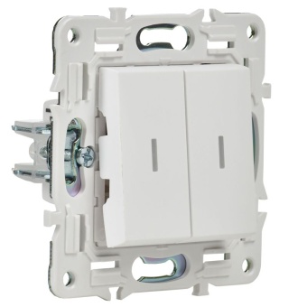 Выключатель 2-кл. SKANDY 10А SK-V09W с индикацией арктич. бел. IEK SK-V20-1-10-K01