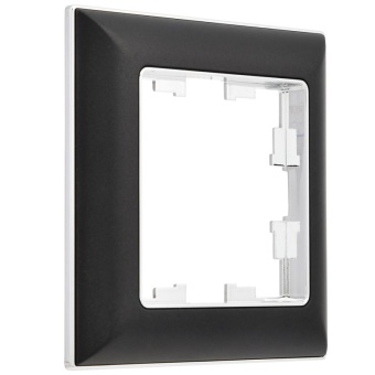 Рамка 1-м BRITE РУ-1-Бр хром/черн. IEK BR-M12-12-2-K23