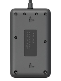 Удлинитель с сетевым фильтром 3х1.5м 10А 4USB + 2USBC 2500Вт ПВС 3х1 прямоуг. черн. КОСМОС FKsm1.5m-3gPF(B)USB