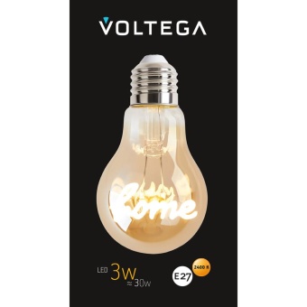 Лампа светодиодная филаментная Loft 271 A60 3Вт 2400К E27 Voltega 8581