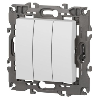 Выключатель 3-кл. СП Elegance 14-1107-01 10А IP20 250В 10AX механизм бел. Эра Б0034249