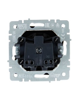 Розетка 1-м СП BRITE РС10-1-0-БрС 10А без заземл. без защ. шторок механизм сталь IEK BR-R10-10-K46