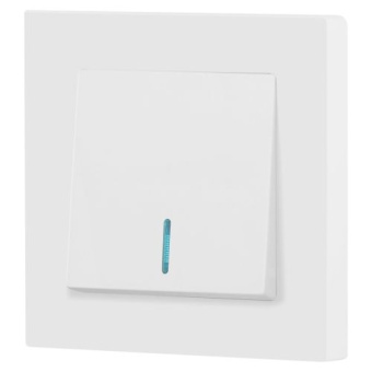 Выключатель 1-кл. СП Accent 6-102-01М 10А IP20 250В с подсветкой AL/CU бел. матов. Intro Б0063466