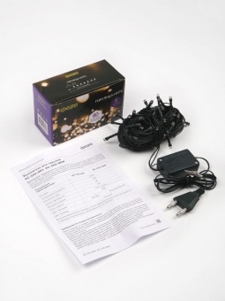 Гирлянда AC-G02-80Y 80LED 8.8м 8реж. 220В желт. ФАZА 5047693