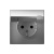 Розетка ArtGallery 16А IP44 с заземл. защ. шторки с крышкой механизм алюм. SE GAL440346