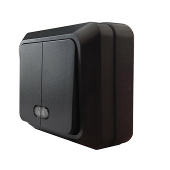 Выключатель 2-кл. ОП Олимп 10А IP20 с подсветкой черн. Universal 2214