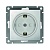 Розетка 1-м СП Афина 16А IP20 с заземл. защ. шторки механизм серебр. Universal A0049-S