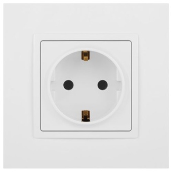 Розетка Elegance 14-2101-01М 16А 250В 2P+E Schuko матов. бел. Эра Б0065800