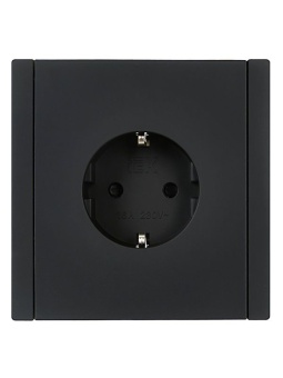 Розетка СП FORTE&PIANO FP113 16А с заземл. защ. шторки безвинт. крепл. черн. IEK FP-R14-16-1-K02