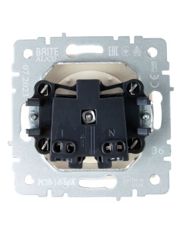 Розетка 1-м СП BRITE РС10-1-0-БрЖ 10А без заземл. без защ. шторок механизм жемчуж. IEK BR-R10-10-K36