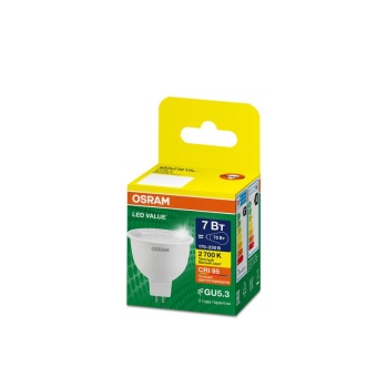 Лампа светодиодная LED G4 Value LVMR1675 7W/927 CRI95 7Вт 2700К 700лм рефлектор прозр. GU5.3 170-250В OSRAM 4610590510023