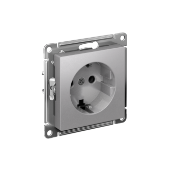 Розетка AtlasDesign 16А с заземл. быстрозажим. клем. механизм алюм. SE ATN000343S