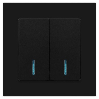 Выключатель 2-кл. СП Accent 6-105-05 10А IP20 250В с подсветкой AL/CU антрацит Intro Б0063516