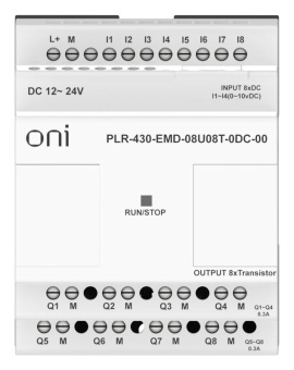 Модуль расширения входов выходов ПЛК 430 4 DI 4 UI (0-10В/DI) 8 TO 24В DC ONI PLR-430-EMD-08U08T-0DC-00