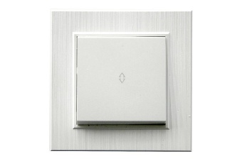 Выключатель проходной 1-клав. Karea LINE STAR жемчуж. Makel 86100005