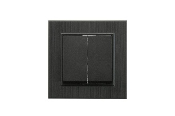 Выключатель 2-клав. Karea LINE STAR чер. Makel 86054003