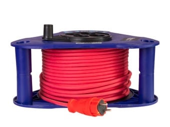 Удлинитель на треугольной катушке 4х30м без заземл. 16А IP44 3.5кВт КГ 2х2.5 УКП КОСМОС YKTKsm30m-4g(2.5)KG