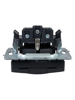 Розетка BRITE РСбш10-3-БрГ 16А IP20 с заземл. защ. шторки с крышкой механизм графит IEK BR-R16-16-K53