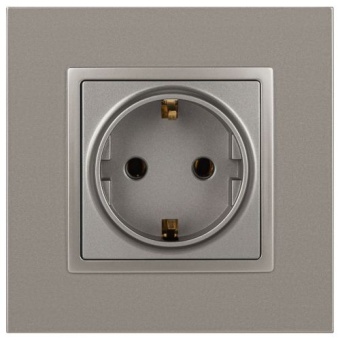 Розетка Elegance 14-2101-16 16А 250В 2P+E Schuko титан Эра Б0065802