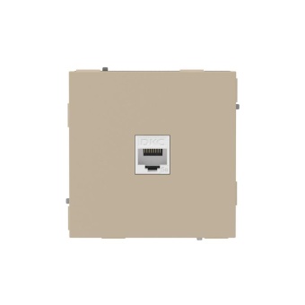 Розетка компьютерная 1-м KANT RJ45 кат.5E без шторки ванильн. марципан DKC 7015663